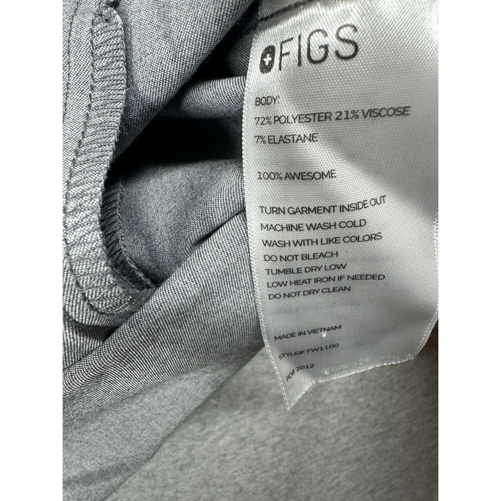 Figs Womens 2XL Scrub Top Gray Technical Collection‎ 2 Pocket FW1100